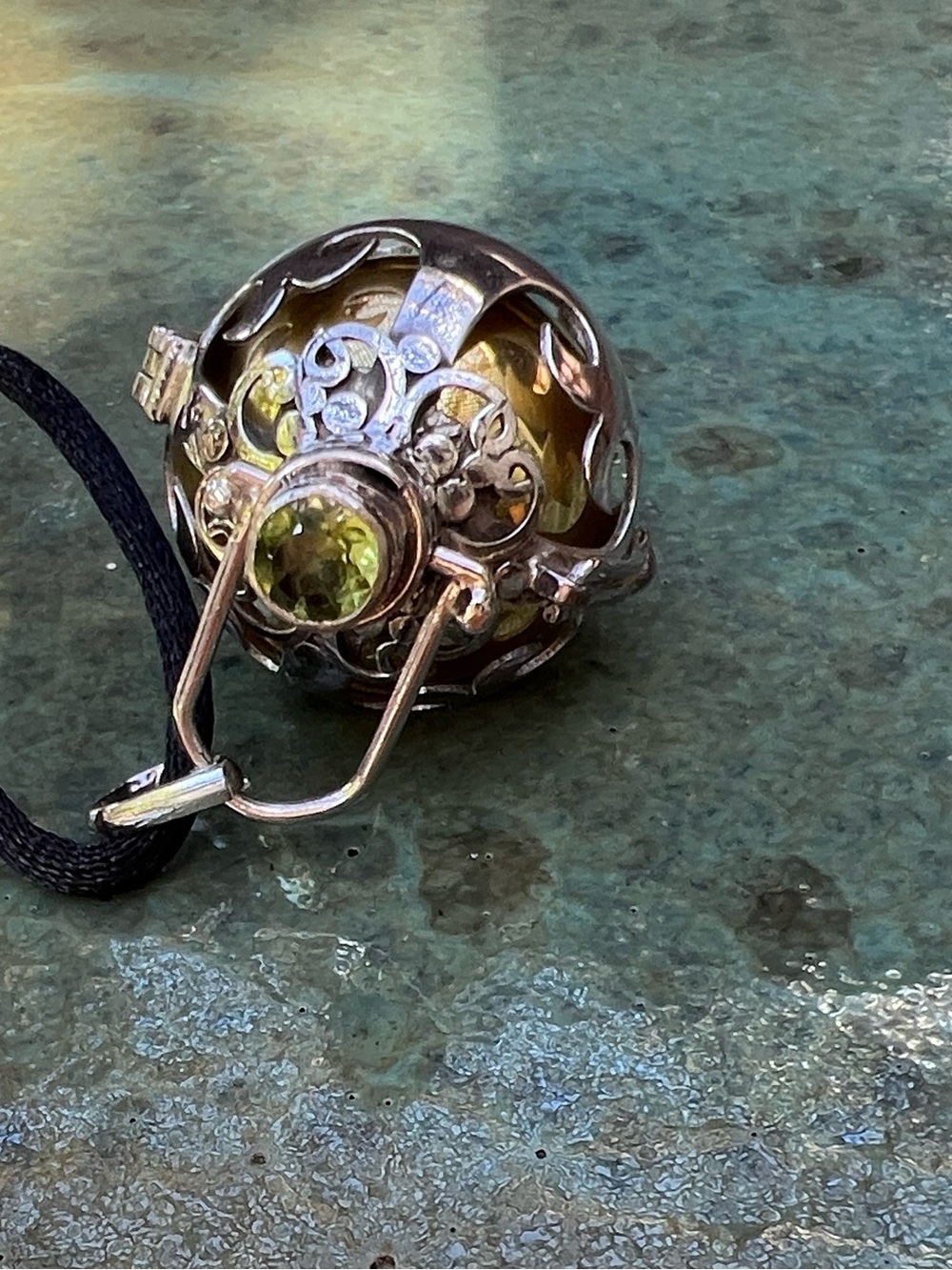 Sterling Silver Harmony Ball Necklace with Peridot